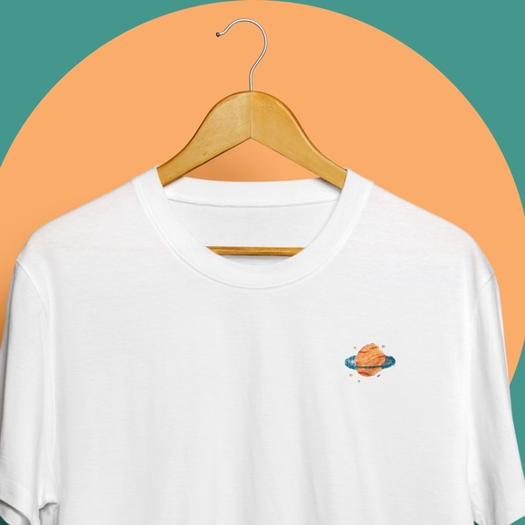 ‘Saturn’ Handmade Embroidered Tee - Picture 2 of 6